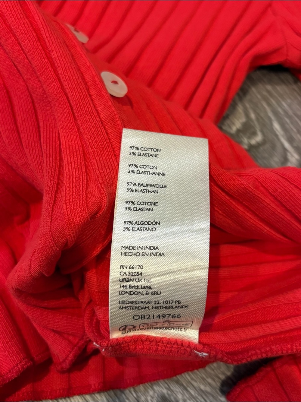 Free People Red Ribbed Button-Down Cardigan Size S - Picture 4 of 6